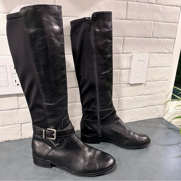 Antonio Melani sz 6.5 black leather tall riding boots